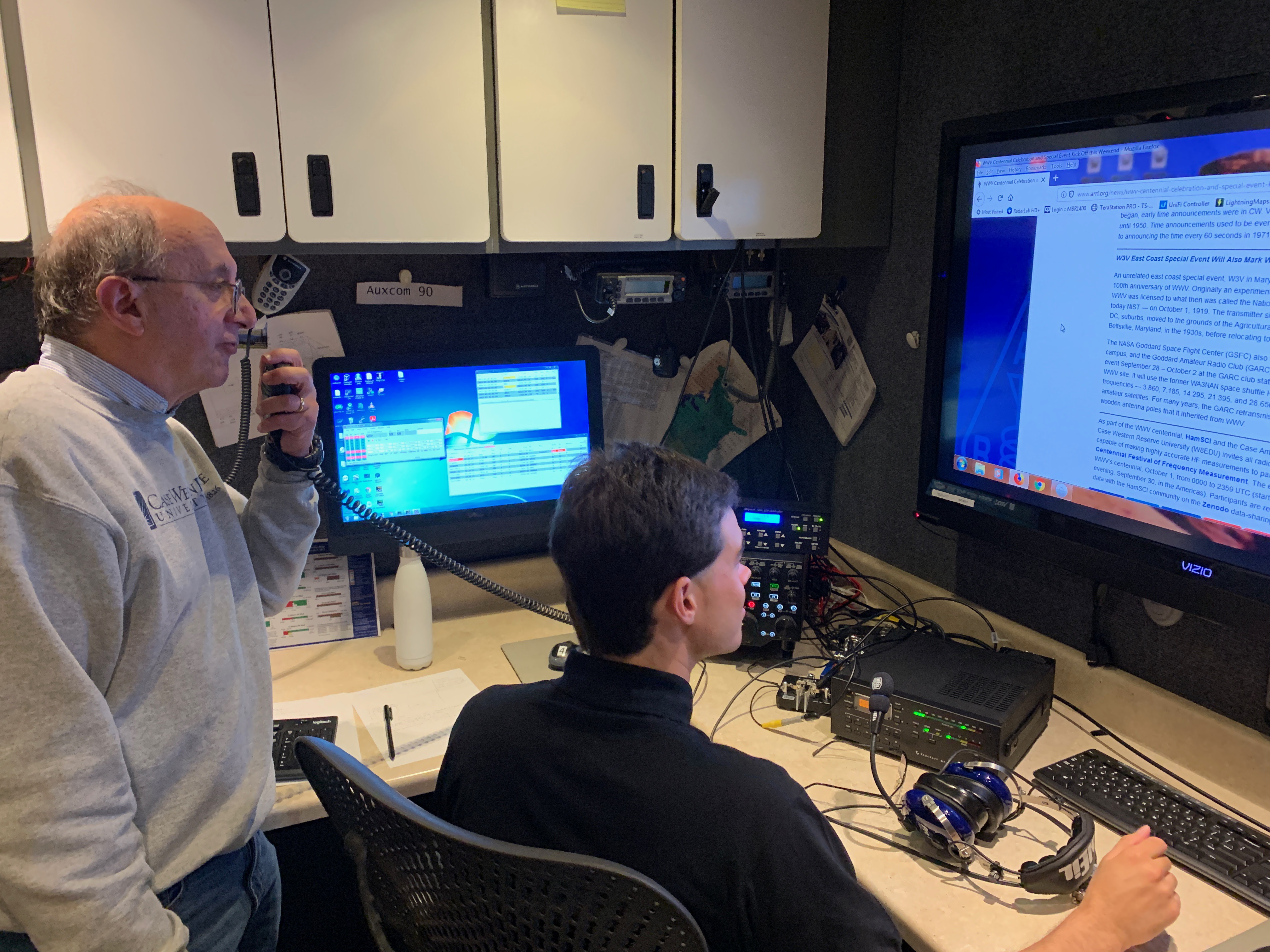 David Kazdan, AD8Y, Aiden Montare, KB3UMD QSO with W3V